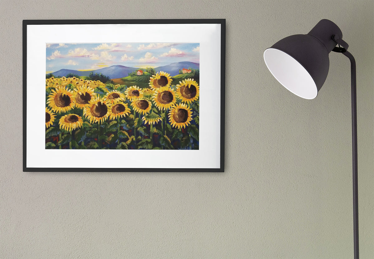 Poster Print Sunflower Fields from painting by Rosie Wylder