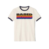 Based T-Shirt, 70s Aesthetic Graphic Tee, Vintage Style Sunset Striped Shirt