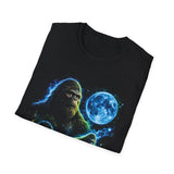 Bigfoot Moon T-Shirt — Neon Sasquatch Graphic Tee