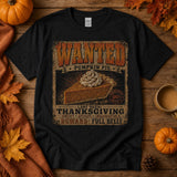 Wanted Pumpkin Pie Shirt, Vintage Style Western Thanksgiving Tee, Funny Fall Bootleg Graphic T-Shirt