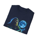 Bigfoot Moon T-Shirt — Neon Sasquatch Graphic Tee