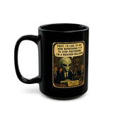 Alien Press Conference Mug | Black Ceramic 11oz or 15oz