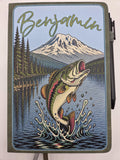 Personalized Adventure Journal, Custom Name, Fishing Enthusiast Notebook with Pen Loop, Gift for Him
