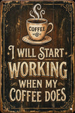 Funny Metal Signs 8x12, Sarcastic Coffee Bar Wall Decor, Garage Man Cave Sign, Office Humor, Premium UV Printed