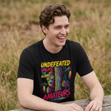 Undefeated Bigfoot T-Shirt - Retro 80s Vintage Style Neon Alien Sasquatch Graphic Shirt - Funny Hide and Seek Champion