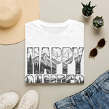 Happy Camper T-Shirt | Mountain Graphic Camping Tee, Outdoor Adventure Shirt & Nature Lover Gift