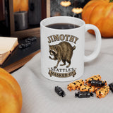 Jimothy Seattle's Masked-Ot Raccoon Mug, Funny Raccoon Coffee Cup, Trash Panda Humor Gift, Pacific Northwest Souvenir, Quirky Mascot Mug