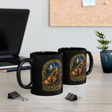 Good Vibes Bigfoot Illustration Mug | Black Ceramic Coffee Mug