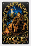 Bigfoot Aliens Funny Metal Sign, Quirky Sasquatch Garage and Den Decor (8x12 inches) UV Printed
