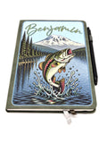 Personalized Adventure Journal, Custom Name, Fishing Enthusiast Notebook with Pen Loop, Gift for Him