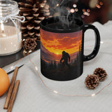 Bigfoot Coffee Mug, Sasquatch Sunset Scenic Ceramic Cup, Outdoor Nature Lover Gift, Cryptid Forest Hiking Mug, Camping Coffee Cup