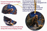 Funny Bigfoot Santa Ornament, Eating Santa's Cookies Christmas Gift, Sasquatch Holiday Decoration, Double-Sided, Textured
