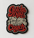 Gotcha Day Pet Fridge Magnet, Funny Dog Adoption Gift, 70s Retro Cat or Dog Mom Fridge Decor, New Pet Owner Present