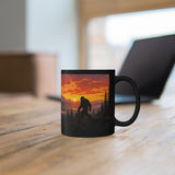 Bigfoot Coffee Mug, Sasquatch Sunset Scenic Ceramic Cup, Outdoor Nature Lover Gift, Cryptid Forest Hiking Mug, Camping Coffee Cup