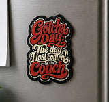 Gotcha Day Pet Fridge Magnet, Funny Dog Adoption Gift, 70s Retro Cat or Dog Mom Fridge Decor, New Pet Owner Present