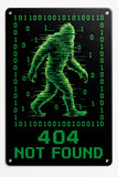 Bigfoot Aliens Funny Metal Sign, Quirky Sasquatch Garage and Den Decor (8x12 inches) UV Printed