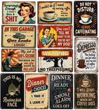 Funny Metal Signs 8x12, Sarcastic Coffee Bar Wall Decor, Garage Man Cave Sign, Office Humor, Premium UV Printed