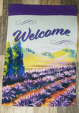 Tuscan Lavender Field Welcome Sign, From Original Art, Double-Sided Sublimated Outdoor Decor