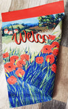 Poppy Garden Flag, From Original Painting, Art Outdoor Decor, Welcome Garden Sign, Summer Floral Decor, Tuscan Vibe