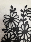 Modern Daisy Mason Jar Wall Art, Lightweight 3D Printed Botanical Sign Metal Look