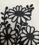 Modern Daisy Mason Jar Wall Art, Lightweight 3D Printed Botanical Sign Metal Look
