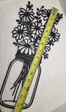Modern Daisy Mason Jar Wall Art, Lightweight 3D Printed Botanical Sign Metal Look