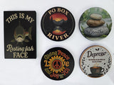 Retro Sarcastic Fridge Magnets | Coffee, Bigfoot, Alien Decor (Textured)