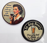 Retro Sarcastic Fridge Magnets | Coffee, Bigfoot, Alien Decor (Textured)