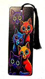 Textured Double-Sided Bookmark with Tassel | Mushroom, Highland Cow, Gothic Skulls, Cute Cats, Poppies, Floral Gift