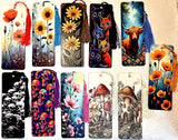 Textured Double-Sided Bookmark with Tassel | Mushroom, Highland Cow, Gothic Skulls, Cute Cats, Poppies, Floral Gift