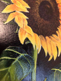 Sunflower Keepsake Box | Textured Art Tile Lid, Wooden Jewelry Storage