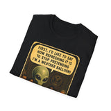 Alien Disclosure Illustration T-Shirt | Humorous Political UFO Design