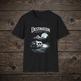 Destination Wherever I Land TShirt | Camper Mountains Moon Design