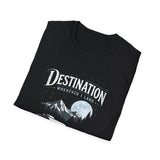 Destination Wherever I Land TShirt | Camper Mountains Moon Design