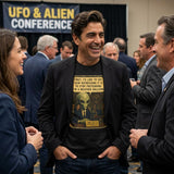 Alien Disclosure Illustration T-Shirt | Humorous Political UFO Design