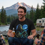 Retro Funny Bigfoot Moon TShirt — Neon Sasquatch Graphic 90's, Bigfoot Photo