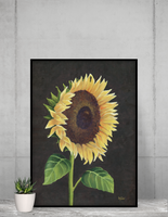 Poster Print Bright Sunny Sunflower Varied Sizes from Original Art Painting by Rosie Wylder