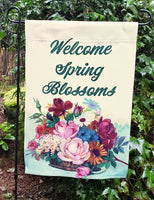 Welcome Garden Flag Vintage Art Spring Blossoms Remastered Enhanced Advertising