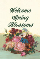 Welcome Garden Flag Vintage Art Spring Blossoms Remastered Enhanced Advertising
