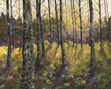 Poster Print Sunset Forest Large 16 x 20  Fine Art PRINT of palette knife painting by Rosie Wylder Free Shipping U.S.
