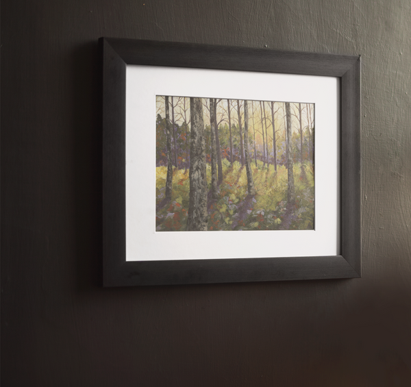 Poster Print Sunset Forest Large 16 x 20  Fine Art PRINT of palette knife painting by Rosie Wylder Free Shipping U.S.