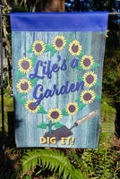 Sunflower Garden Flag Yard Art Decor Lifes a Garden Dig it 12  x 18