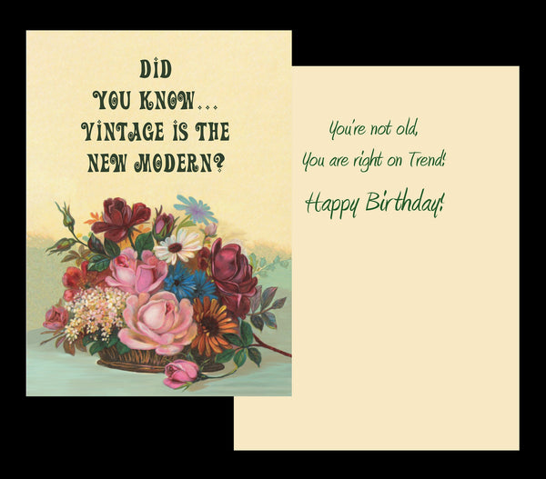 Vintage is the New Modern Birthday Greeting Card Vintage Advertising Art Remastered Enhanced
