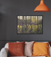 Poster Print Sunset Forest Large 16 x 20  Fine Art PRINT of palette knife painting by Rosie Wylder Free Shipping U.S.