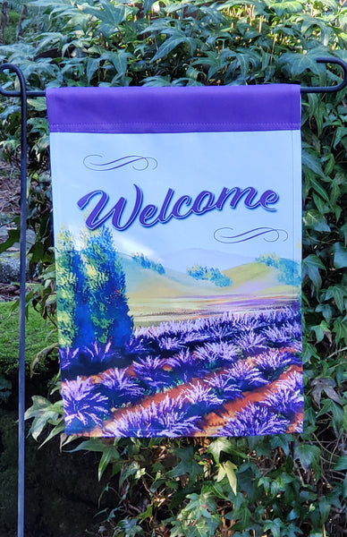 Tuscan Lavender Fields Garden Flag from Art by Rosie Wylder